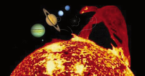 所有行星軌道大致在一平面上的太陽系
